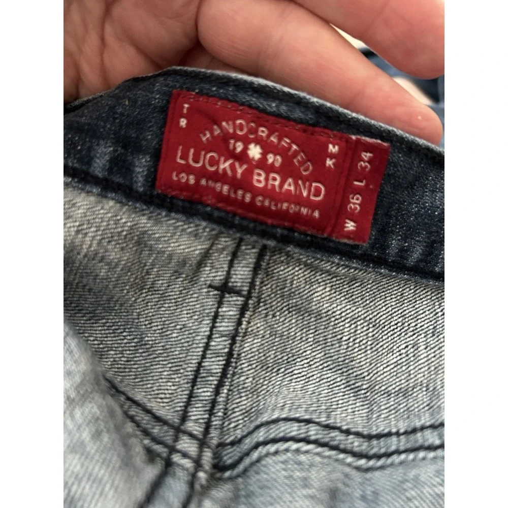 Lucky Brand 121 Heritage Slim Jeans Mens 36x34 Straight Denim Button Front